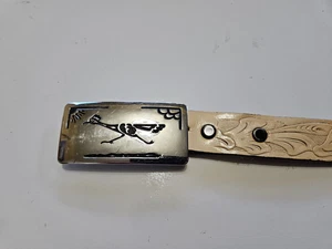 Cinturón Mujer De Colección Chambers EE. UU. Cuero Genuino Tocado a Mano Beige Floral Talla 28 - Imagen 1 de 10