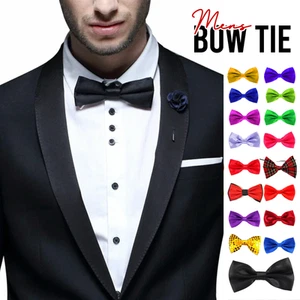 Neue Farbe Satin schlichte Fliege für Herren Jungen Hochzeit Party Abschlussballkleid Fliegen - Bild 1 von 27
