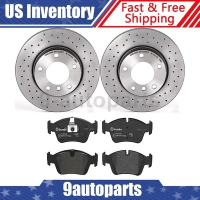 Kit de frenos delanteros Brembo rotores de disco perforados pastillas de freno para BMW 318ti 1999 Foto 1 de 4