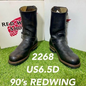 Red Wing Discontinued 2268 US:6.5D Leather Black From Japan 132302K Authentic - Picture 1 of 11