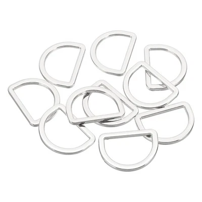 10 Piezas 15/16" Metal D Anillo 17mm Plano Metal D Hebilla Anillos Plata Foto 1 de 4