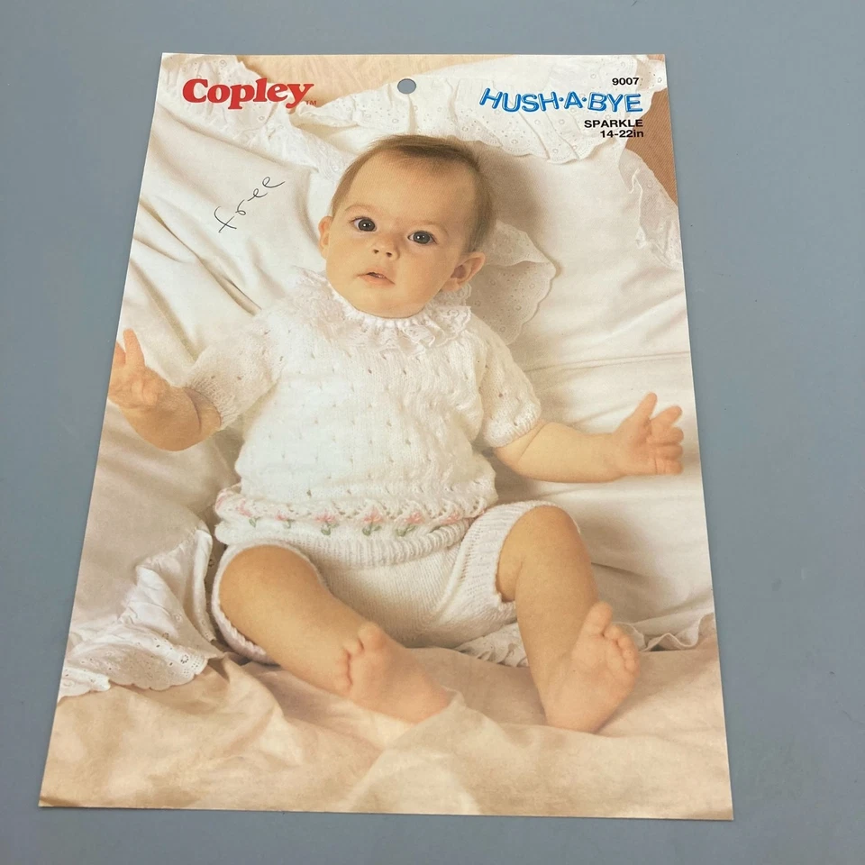 Vintage Copley Pattern, Hushabye Sparkle 9007 Knit Infant Sweater and Pants 1988 - Image 1 of 1