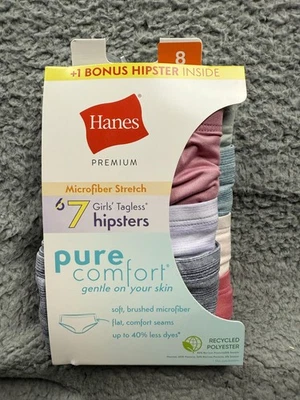 Hanes Premium Hipsters Niñas Talla 8 Multicolor Pura Confort Microfibra Elastizada Foto 1 de 4