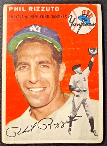 1954 TOPPS # 17 PHIL RIZZUTO YANKEES HOF FRGD to GD Decent Centering - Picture 1 of 5
