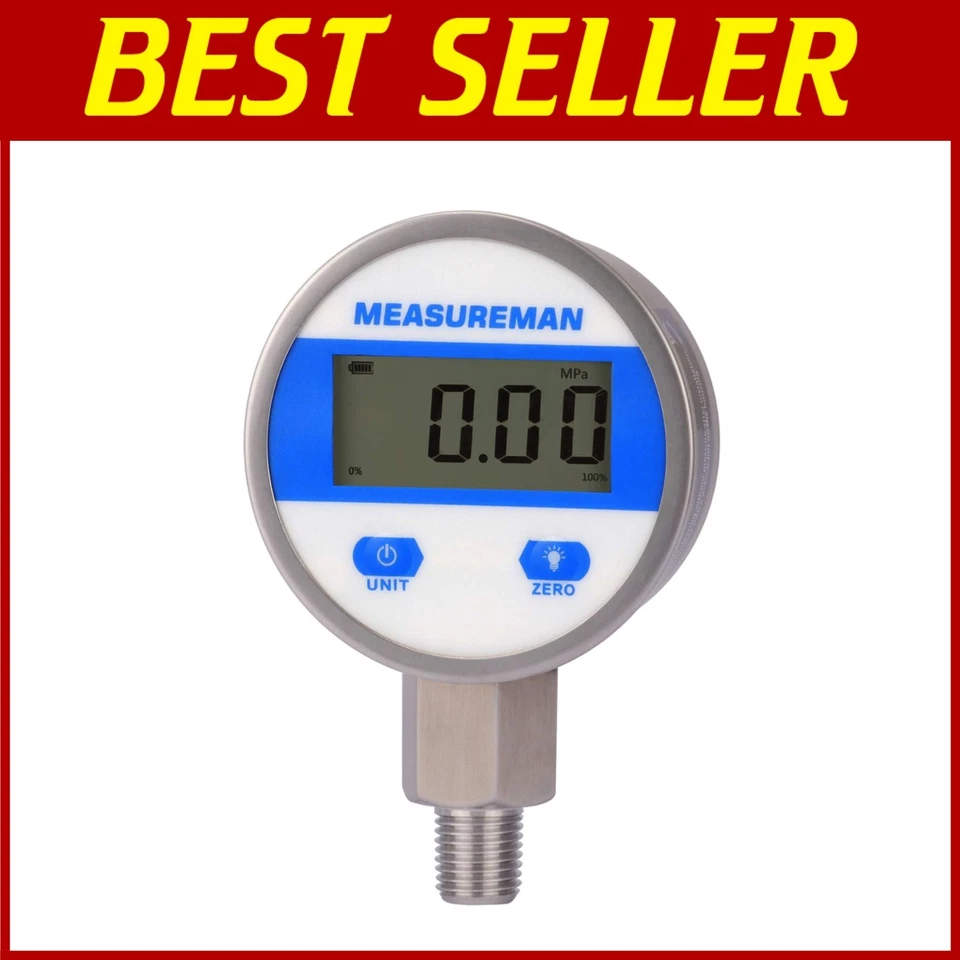 Stainless Steel Industrial Digital Pressure Gauge, 0-60psi - Image 1 of 4