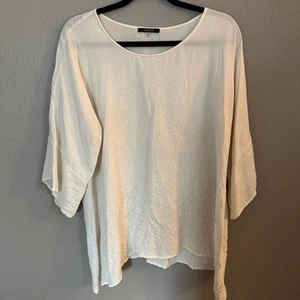 Blusa DRESSI 100% Seda Crema Manga 3/4 Talla Mediana Informal Cómoda Ropa de Trabajo - Imagen 1 de 5
