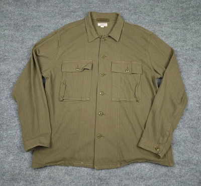 Wallace & Barnes Shirt Mens Large Green Button Up Long Sleeve Cotton Workwear - Image 1 of 4