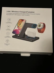 New 3 IN 1 Wireless Charger Charging Dock Stand for iPhones Airpods iWatch 25W - Picture 1 of 2