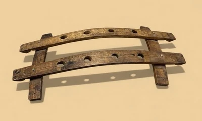 Candelabro votivo de dos filas con vástagos de barril de vino de roble recuperado decoración rústica Foto 1 de 4