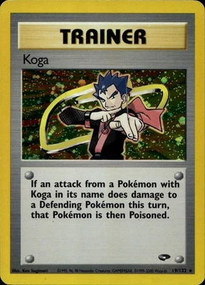 Koga 19/132 Scratch Rare Holo Gym Challenge WOTC Pokemon - Image 1 of 2