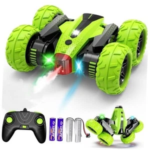 Remote Control Car, RC Stunt Car, 2.4Ghz Double Sided 360° Rotating Green - Picture 1 of 7