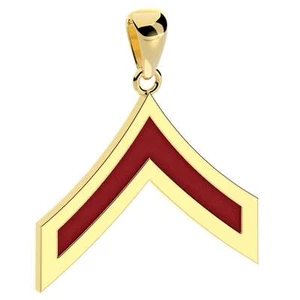 Men's 10k or 14k Yellow or White Gold Private First Class US Marine Corps Pendan - Picture 1 of 11