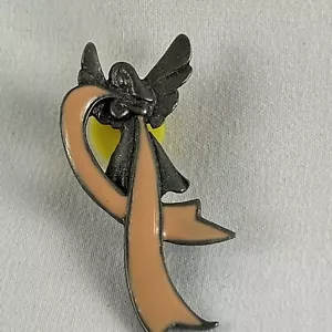 Angelo Con Nastro Cancro Pesca Spilla Consapevolezza Endometriale Uterina 1,5” Peltro - Foto 1 di 5