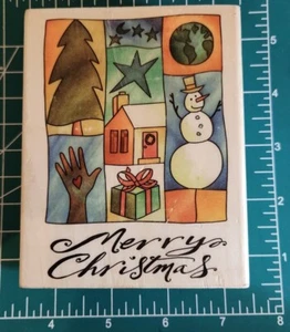 Muñeco de nieve "Blue Christmas" - Collage - Mundo. Estampillas de goma Love - Uptown.  Usado en excelente estado B4 - Imagen 1 de 7