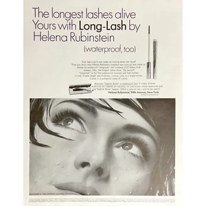 Helena Rubinstein Mascara 1965 Vintage Print Ad Retro Makeup Memorabilia - Picture 1 of 2