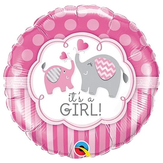 Globo de aluminio It's A Girl Elephants 18" (sin empaquetar) Foto 1 de 1