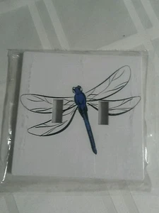 DRAGONFLY DOUBLE  TOGGLE SWITCH PLATE  NEW - Picture 1 of 1