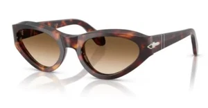 Persol 0PO0052S 24/51 Havana/Clear gradient Brown Cat Eye Women Sunglasses - Picture 1 of 7