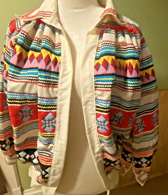Chaqueta acolchada vintage Seminole Patchwork | Diseño Ric-Rac nativo americano | Foto 1 de 4