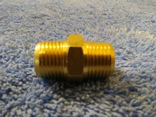 Hex Double Nipple Brass 3/8" x 3/8" MPT