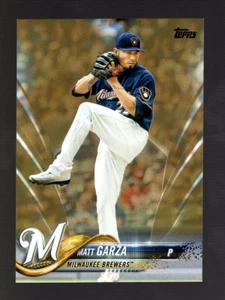 2018 TOPPS GOLD #472 MATT GARZA 1593/2018 MILWAUKEE BREWERS - Picture 1 of 1