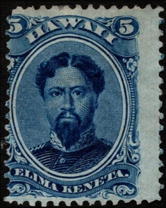 Hawaii - 1866 - 5 Cents Blue King Kamehameha V Portrait Issue #32 Mint VG - Fine - Picture 1 of 1