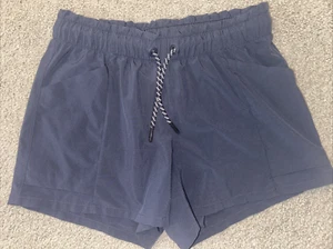 Athleta Girl Size XL 14 Drawstring Pull-On Shorts Purple/Gray with Pockets - Picture 1 of 12