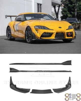 For 20-Up Toyota GR Supra A91 CF Edition Carbon Fiber Front Lip Side Skirts Kit - Image 1 of 4