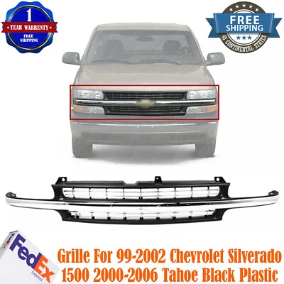 Grille For 99-2002 Chevrolet Silverado 1500 2000-2006 Tahoe Black Plastic - Image 1 of 4