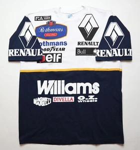 WILLIAMS RENAULT ROTHMANS F1 AYRTON SENNA 90s GRAPHIC PRINT SHIRT JERSEY MENS XL - Picture 1 of 16