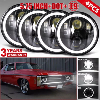 Faros LED 4 piezas 5,75" bicolor halo DRL aptos para Chevrolet Camaro Caprice Biscayne Foto 1 de 4