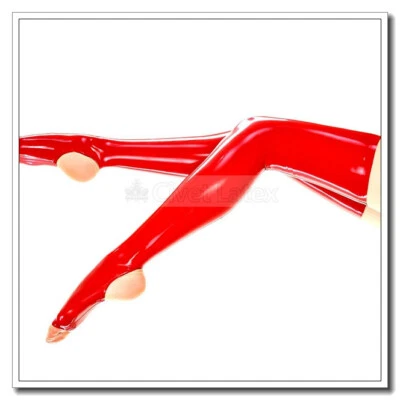 Medias estribos de látex suela ancha puente ajustado sexy personalizado 0,4 m Foto 1 de 4