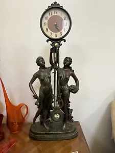 Vintage 31 Zoll goldene GÖTTIN Statue Skulptur batteriebetriebene Quarzuhr LESEN** - Bild 1 von 24