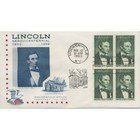 #1113 Block of 4 Abraham Lincoln 1st Lincoln SOciety of Philately cachet First D