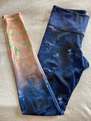 Onzie Leggings Yoga Gráficos Azul y Rosa XS USADOS EN EXCELENTE ESTADO Foto 1 de 4