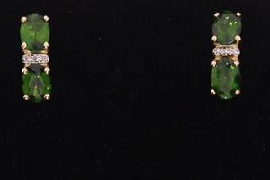 Wunderschöner 14 Karat Ohrring mit Tansanit und Diamanten - Bild 1 von 4