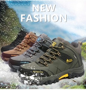 New Men‘s Boots Outdoor Hiking Winter Snow Ankle Warm Lace Up Non-Slip Shoes