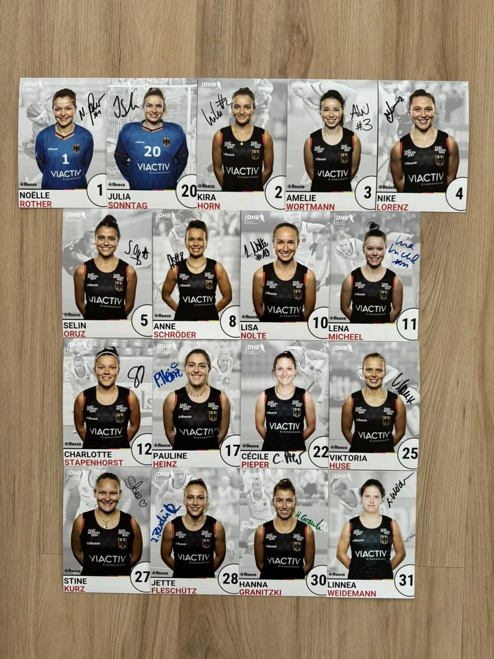 17x DHB Hockey Frauen Autogrammkarten Handsigniert 2024 !!! - Bild 1 von 1