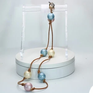 Collana Finta Di Perle Colorate Salvatore Ferragamo Gancini #A130 - Picture 1 of 10
