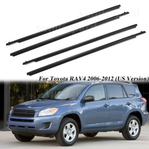 WeatherStrip Window Molding Trim Seal Belt For Toyota RAV4 2006-2012 Black 4pcs - Picture 1 of 9