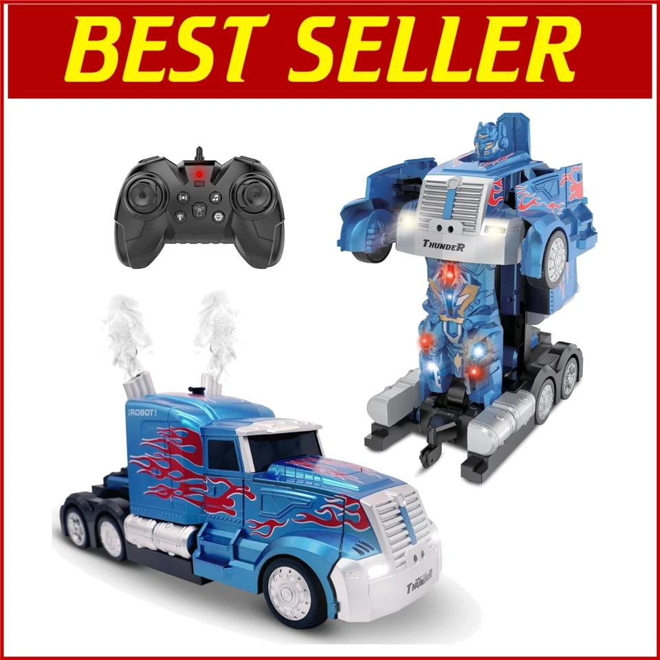 Exciting Kids RC Truck Toy - Transforming Robot with Lights & Music for Boys - Image 1 of 4