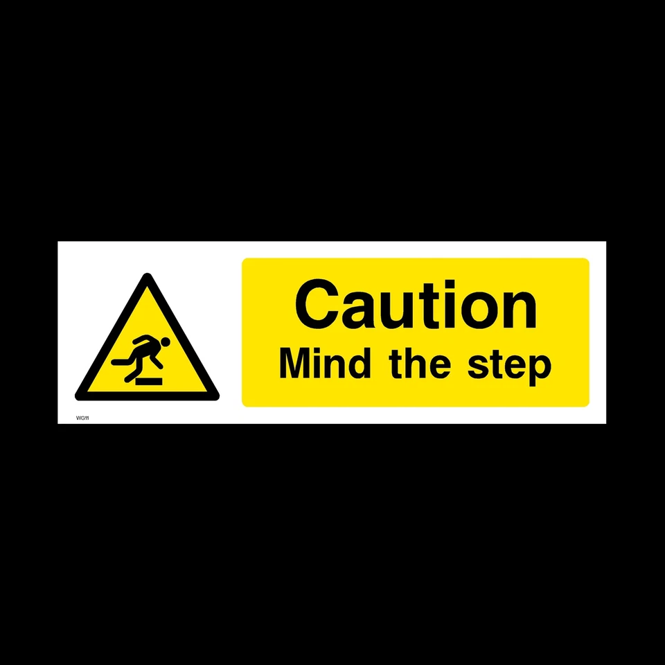 SAFETYSIGNS&STICKERS Mind the Step Sign, Sticker - All Sizes & Materials - Warning, Hazard (WG11)