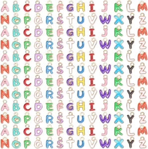 156Pz/6 Set Ciondoli Lettera per Creazione Gioielli, A-Z Capitale Alfabeto Smalto Init - Foto 1 di 12
