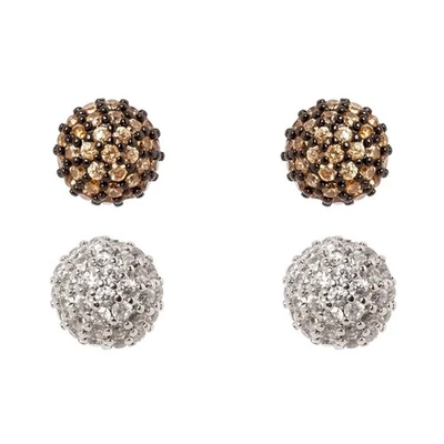 SODINI orecchini sfera 0,8cm zirconi pavé JUDITH 842380 chiusura farfalla - Immagine 1 di 4