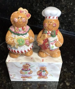 Shaker sale e pepe natalizio pan di zenzero set 2 pezzi decorazione dipinta a mano - Foto 1 di 6