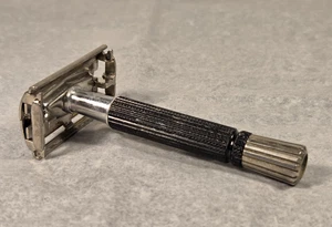 Vintage 1971 R2 Gillette Super Speed Flare Tip Black Handle DE Rasierhobel - Bild 1 von 11