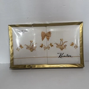 Kentex Pair Of White Cotton Embroidered Pillow Cases Boxed - Bild 1 von 12