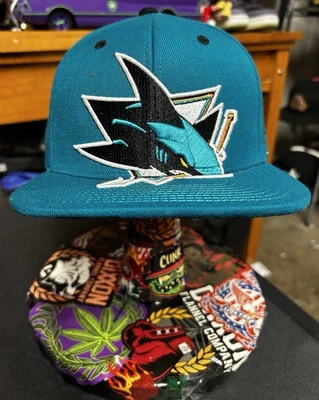 Rare San Jose Sharks Zephyr SnapBack Hat - Teeth Under Bill NHL Hockey - Image 1 of 4