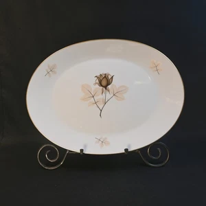 Rosenthal Medium Serving Platter Shadow Rose 13 x 9.5 Brown Black Gold 1954-1989 - Picture 1 of 11