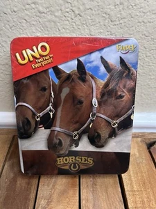 Mattel Uno Horses 2011 Card Game Used 100% Complete Collectors Tin - Picture 1 of 4